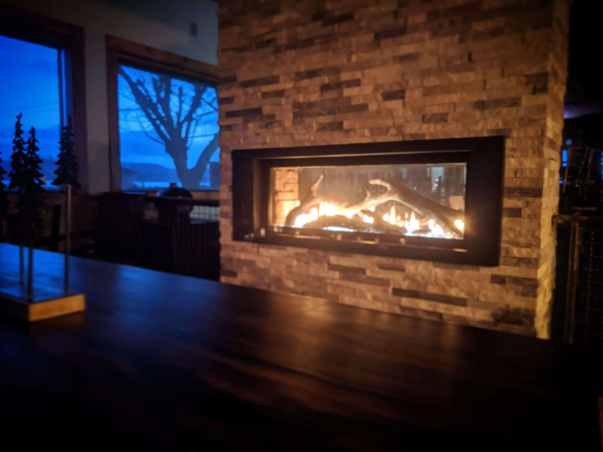 it's cold outside. Come warm up by the fire.
