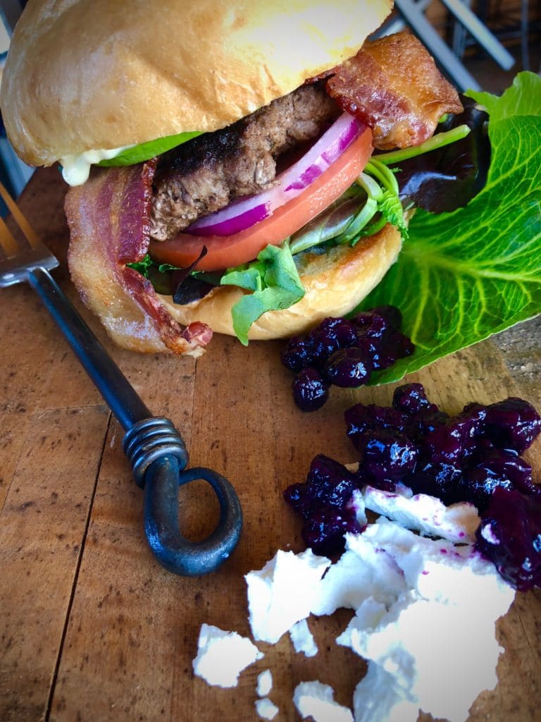 blueberry goat cheese burger